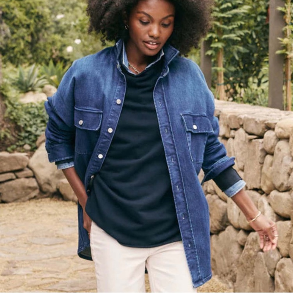 🛑 Frank & Eileen Blue Denim Shirt/Jacket - McLoghlin Utility - Italian Dream (M)